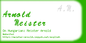 arnold meister business card